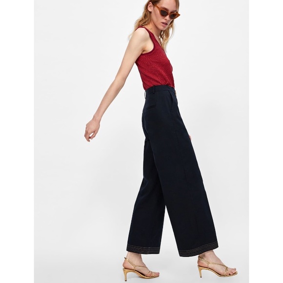 ZARA Wide Leg Pants - Picture 6 of 8